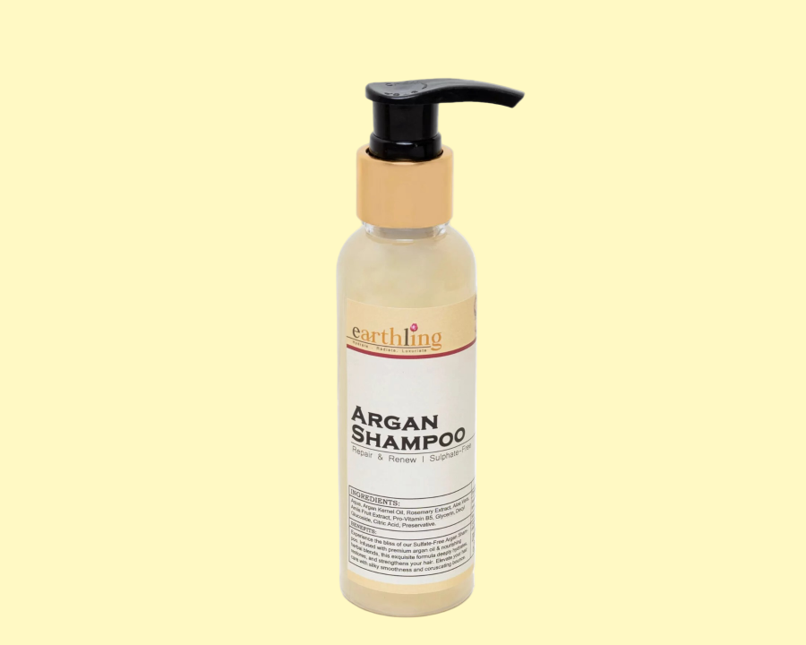 Earthling Sulphate‑Free Argan Shampoo – deep cleansing and shine enhancement for all hair types