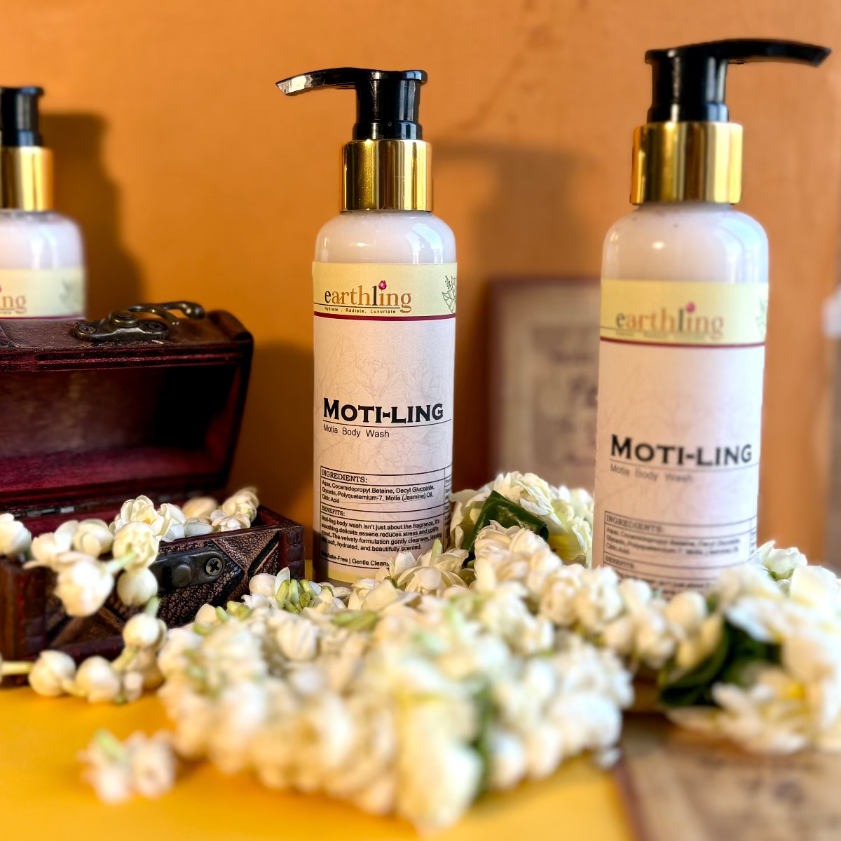 Moti-ling Motia Body Wash with gentle exfoliation and soft jasmine fragrance 120ml