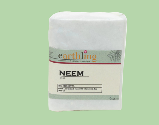 Earthling Neem Soap — natural antibacterial herbal soap made with neem extract for clear and healthy skin.